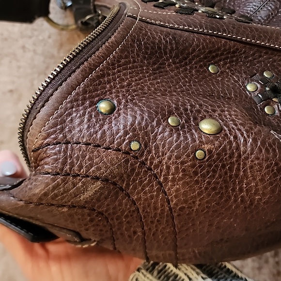 Brown Coach Shoulder Bag with Studded Detailing - Picture 9 of 10